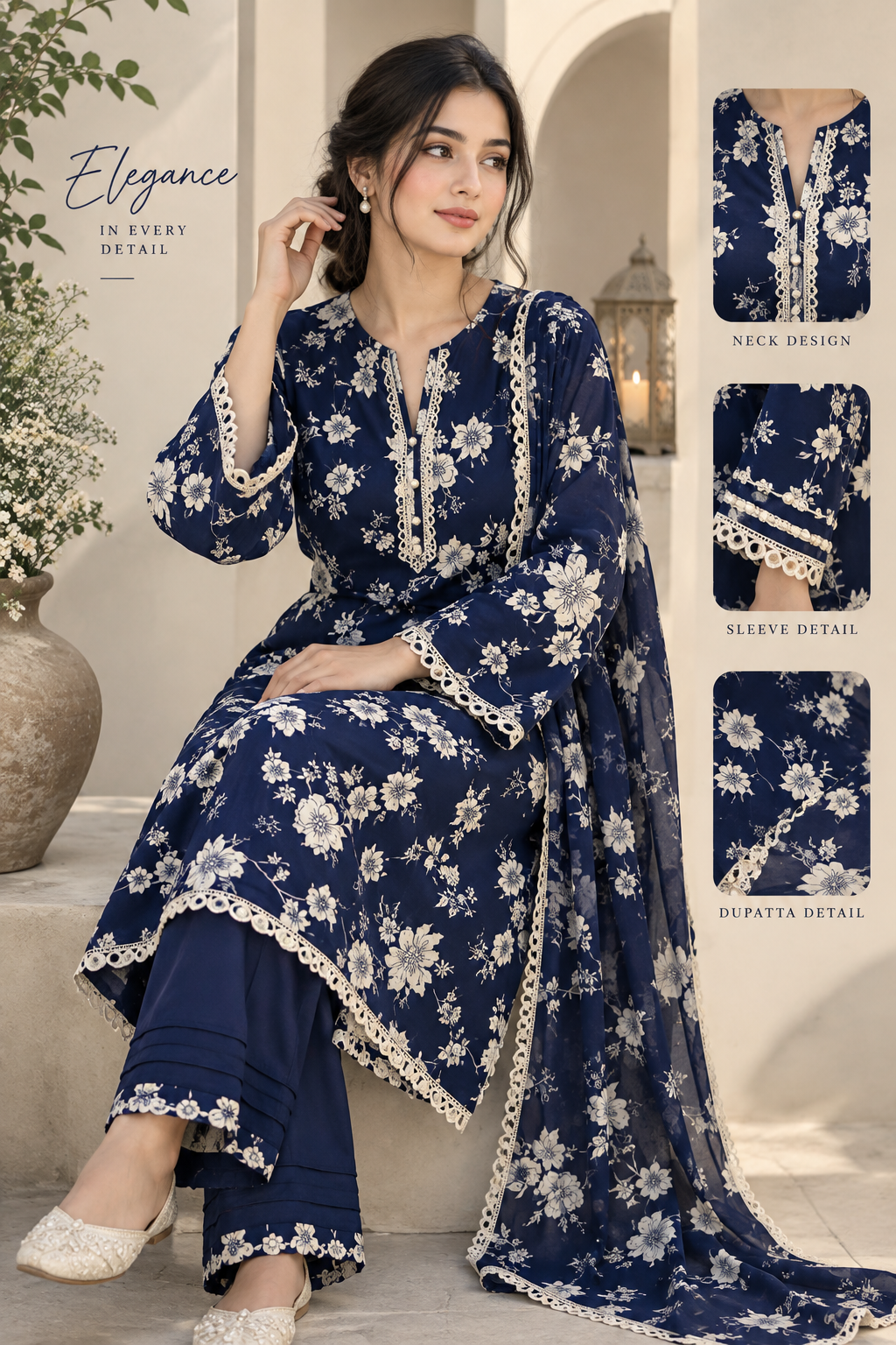 Premium Printed Linen 2-Piece Unstitched Suit