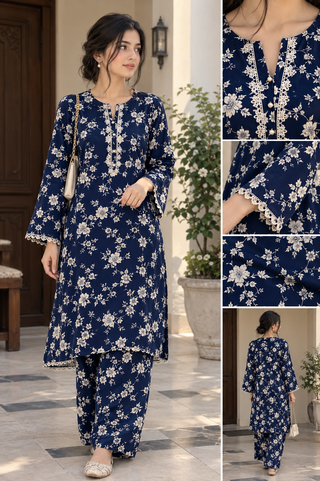 Premium Printed Linen 2-Piece Unstitched Suit