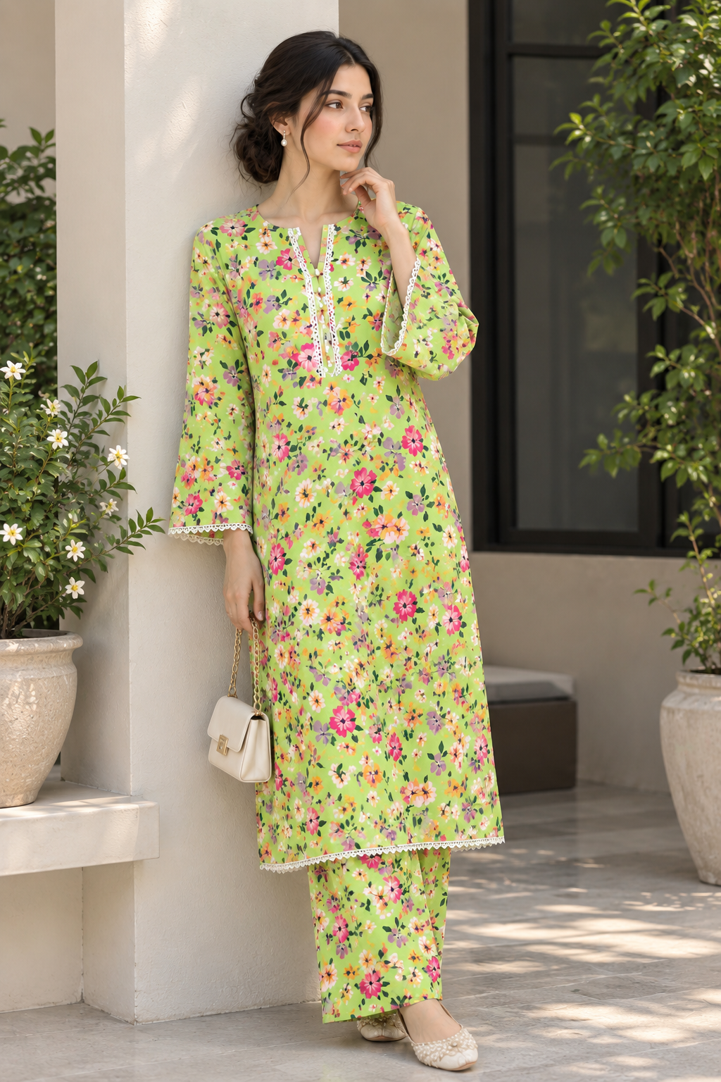 Premium Printed Linen 2-Piece Unstitched Suit