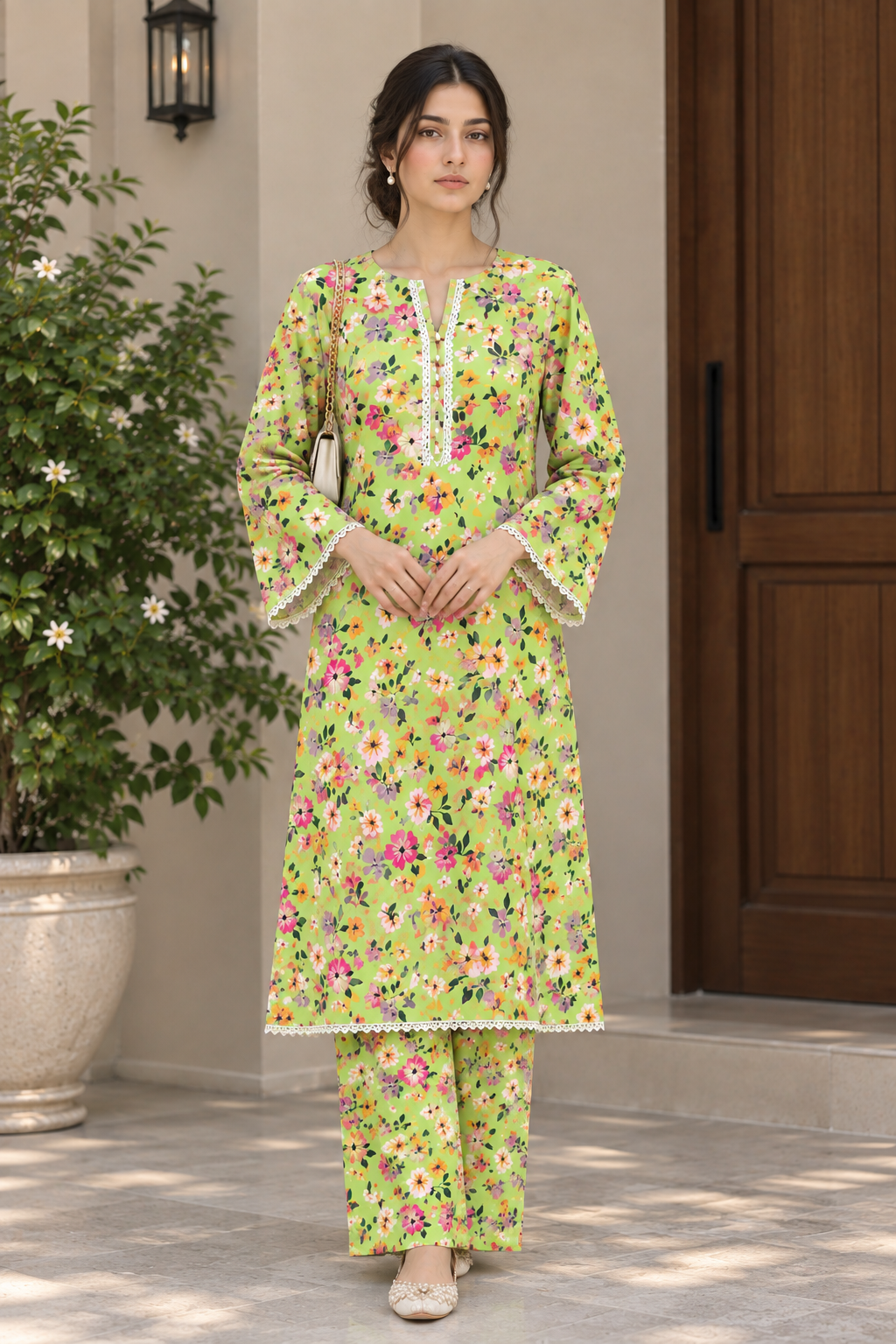 Premium Printed Linen 2-Piece Unstitched Suit