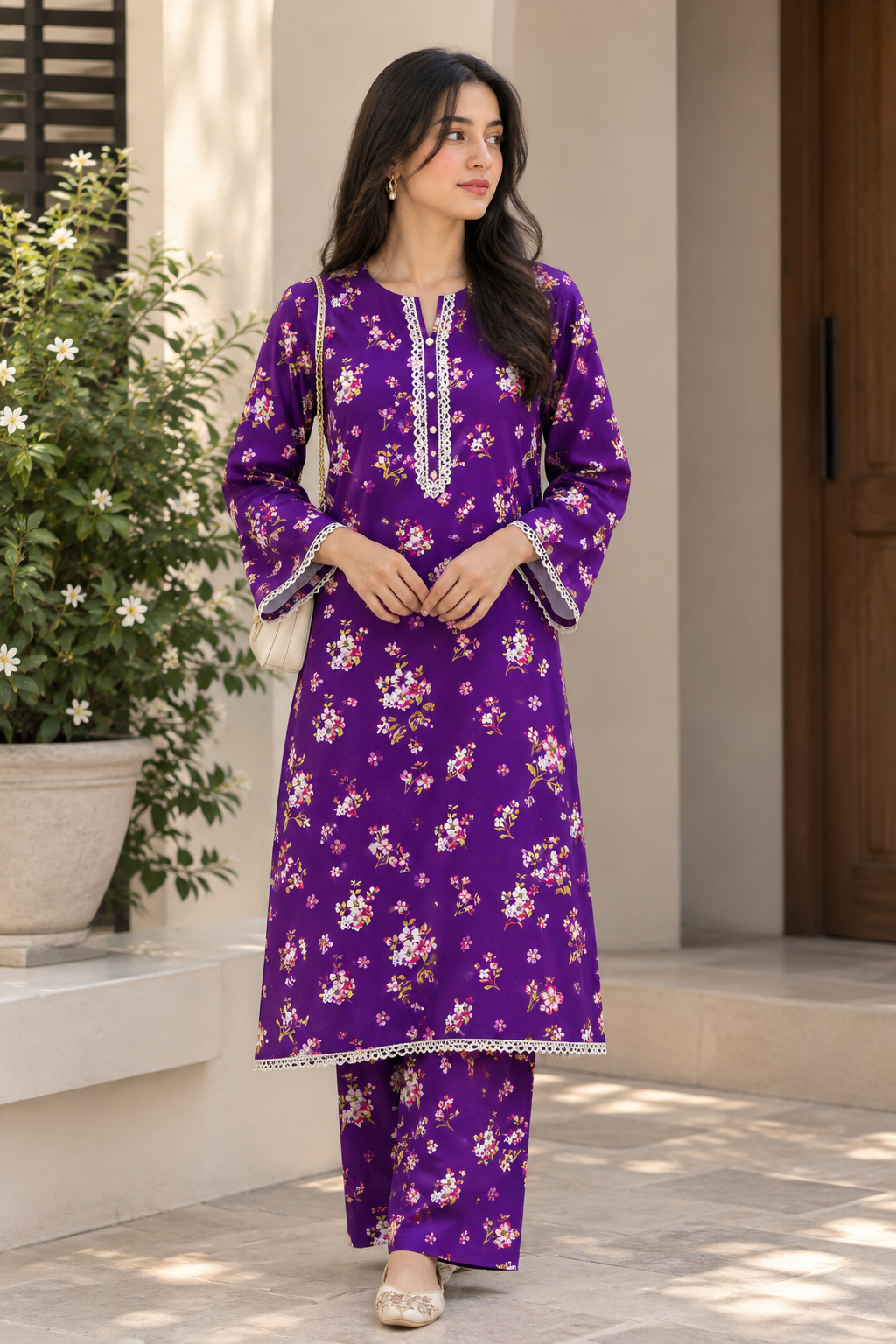 Premium Printed Linen 2-Piece Unstitched Suit