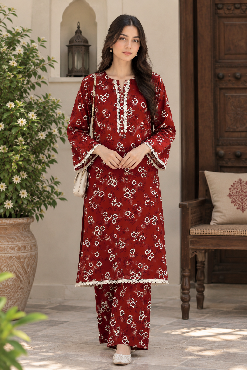 Premium Printed Linen 2-Piece Unstitched Suit