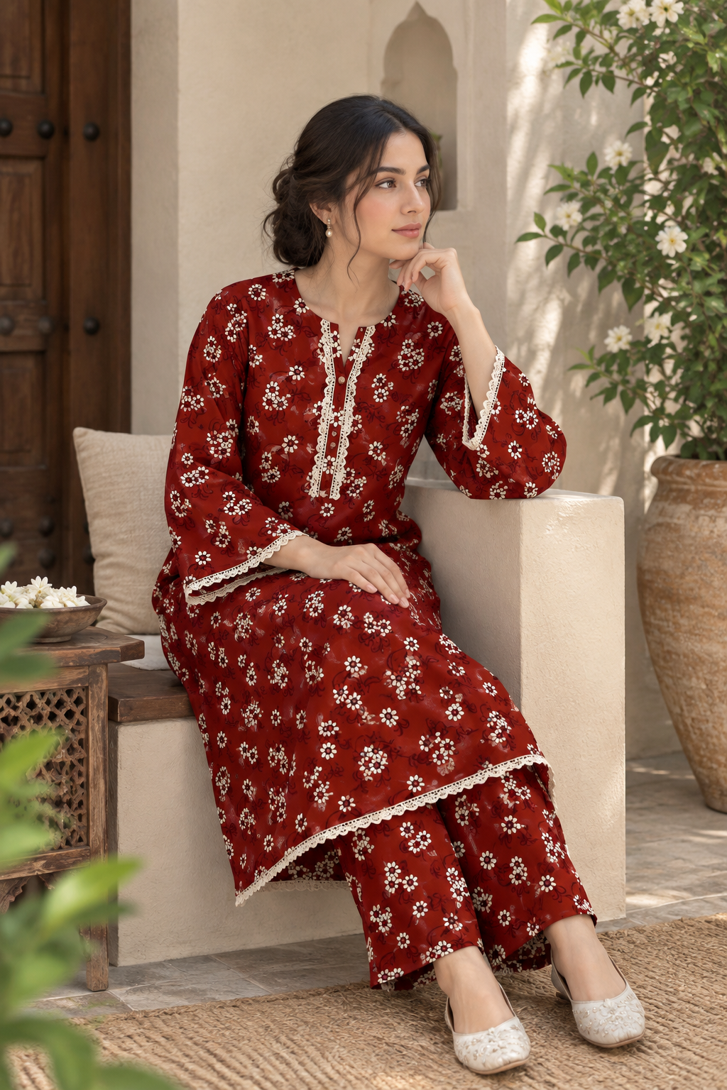 Premium Printed Linen 2-Piece Unstitched Suit