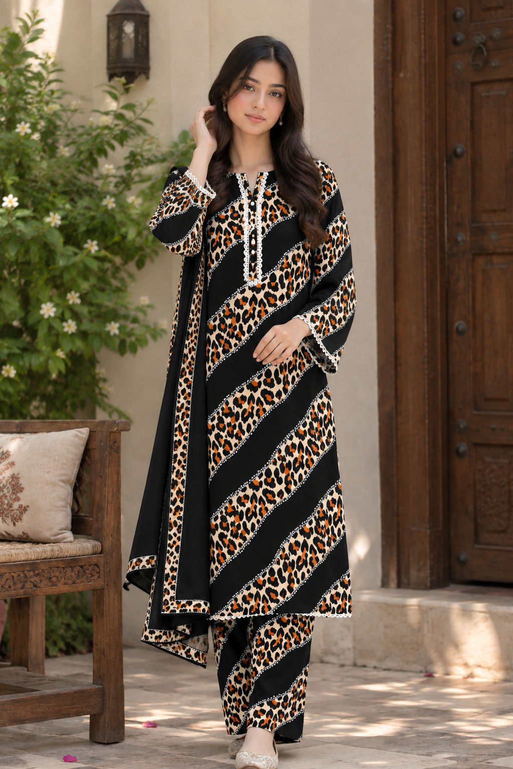 Premium Printed Linen 2-Piece Unstitched Suit