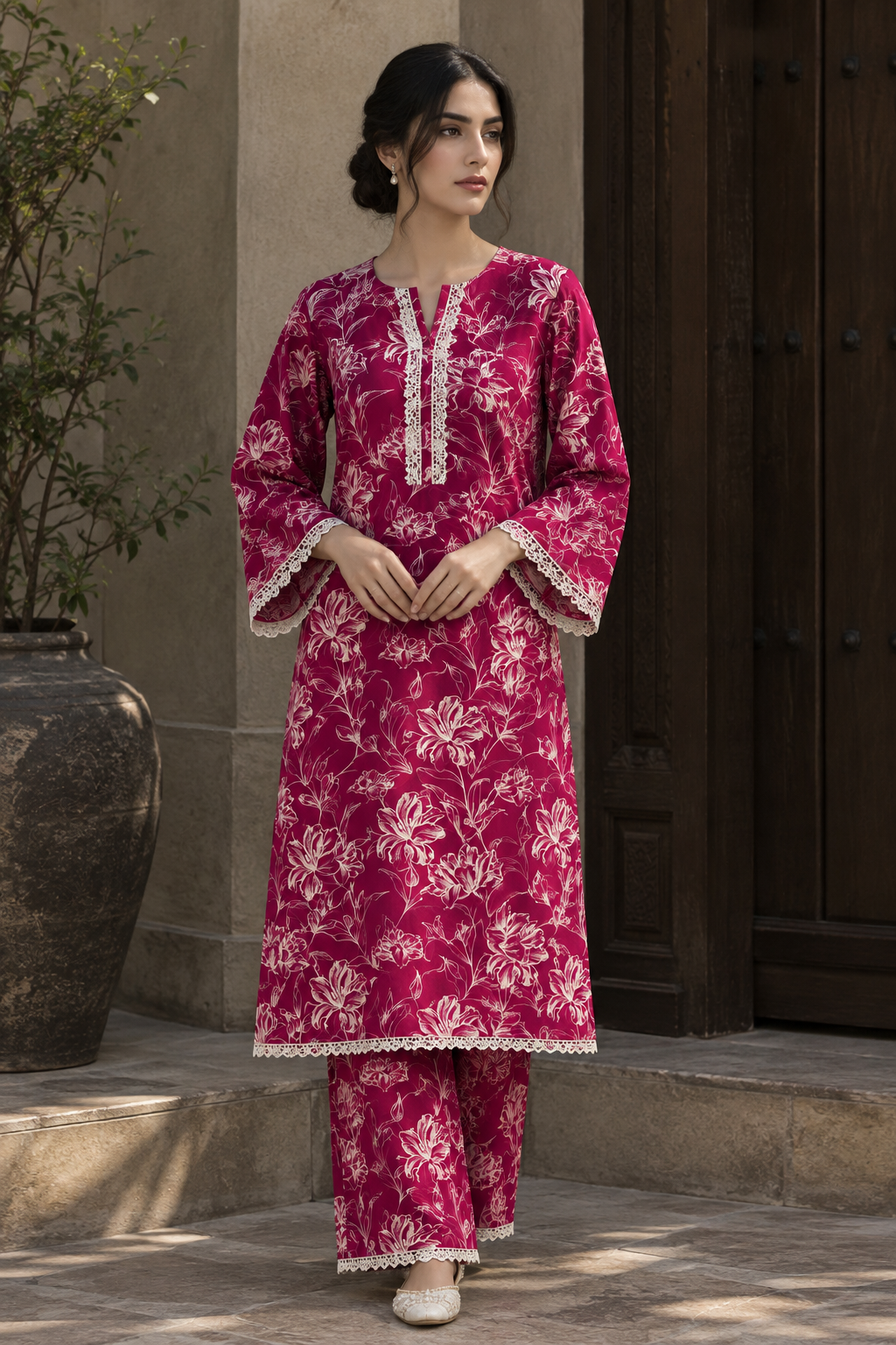 Premium Printed Linen 2-Piece Unstitched Suit