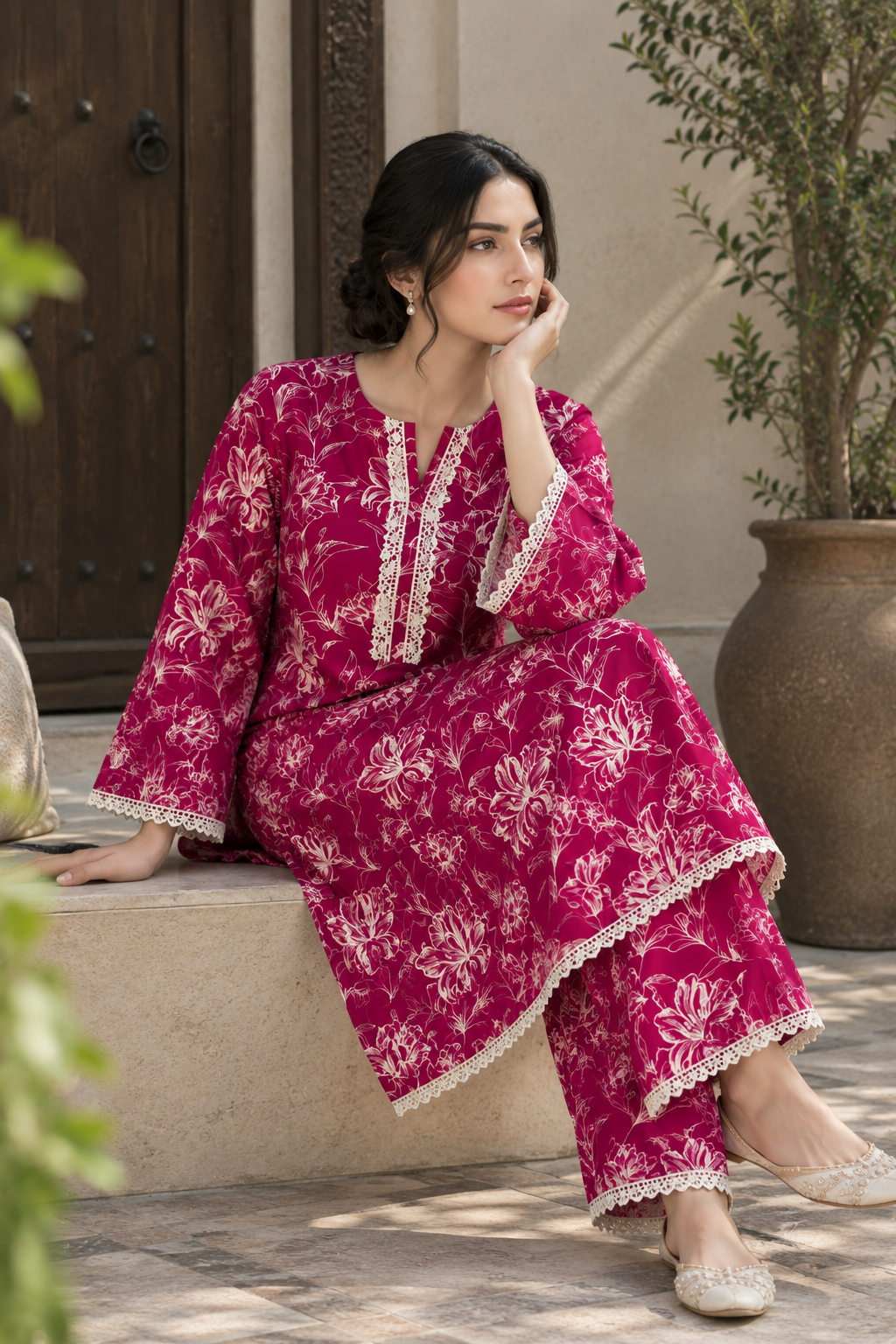 Premium Printed Linen 2-Piece Unstitched Suit