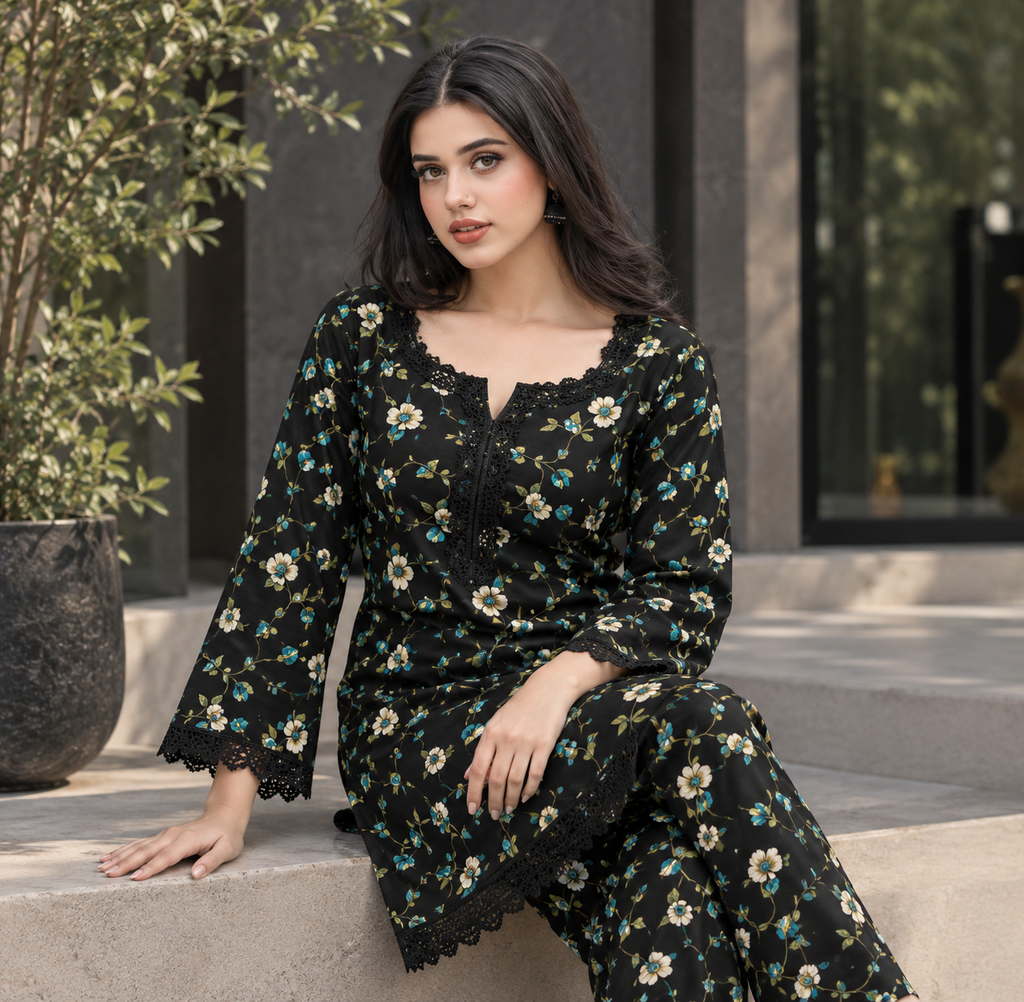 Premium Printed Linen 2-Piece Unstitched Suit