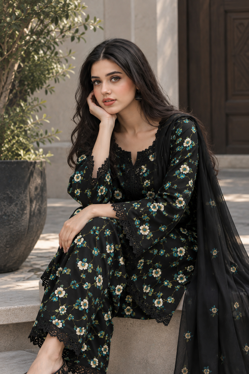 Premium Printed Linen 2-Piece Unstitched Suit