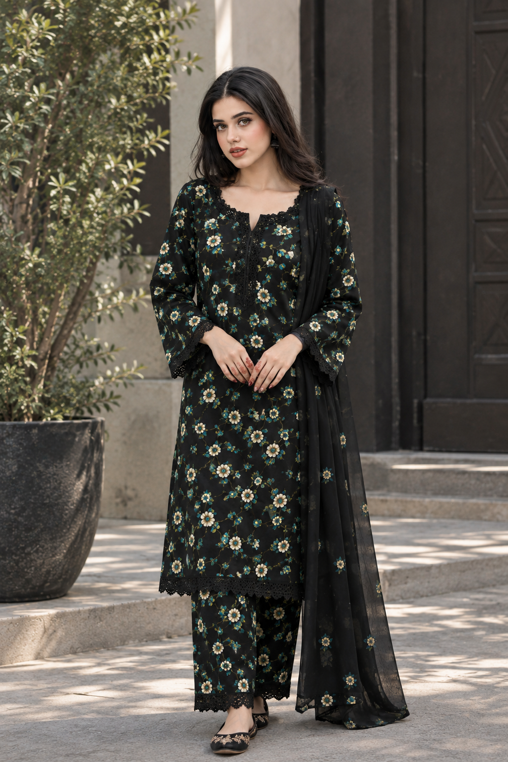 Premium Printed Linen 2-Piece Unstitched Suit