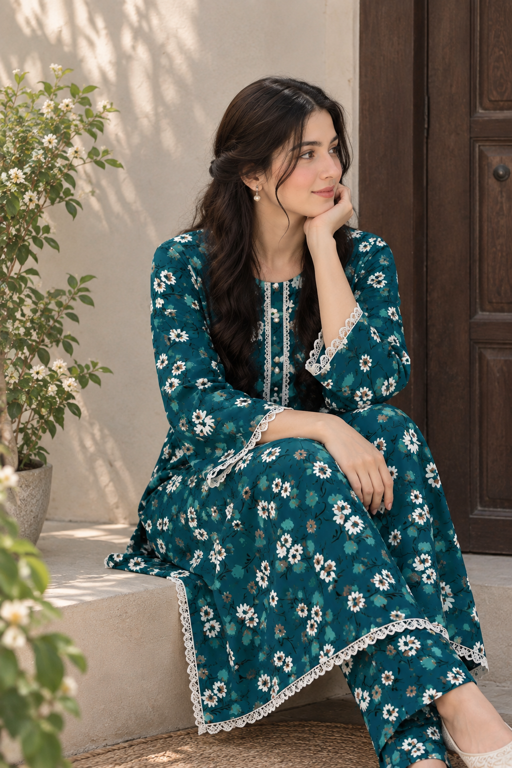 Premium Printed Linen 2-Piece Unstitched Suit